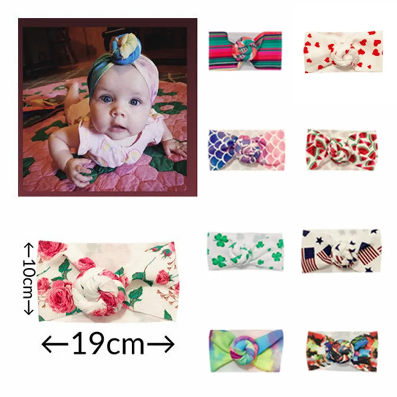 

9 Colors Infant Headbands Kont Turban Headband For Girls Spandx Stretchy Headwear Baby Hair Accessorie