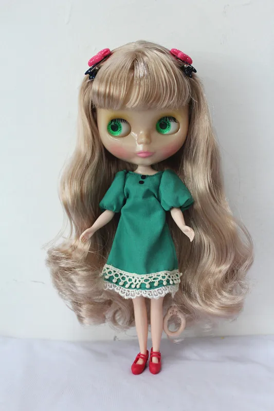 Blygirl легкая абрикосовая челка для волос Blyth кукла прозрачная кожа Обнаженная кукла обычное тело 7 суставов для собственного изменения макияжа