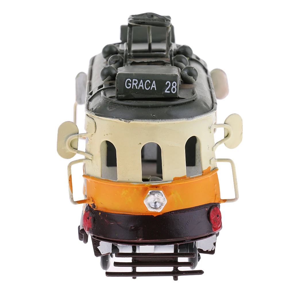 Vintage Scale Tram Model Diecast Vehicle Toy Streetcar Decoration Kids Gift