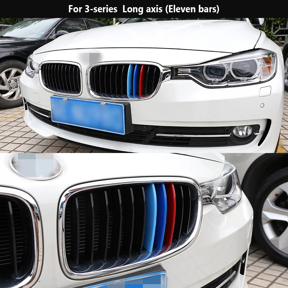 ZD 3 шт. для BMW F30 F10 X5 E53 E70 F16 X6 E71 X1 X3 X4 F07 G30 F34 3D м автомобиля на переднюю решетку, полоски, накладки стикеры автоспорта