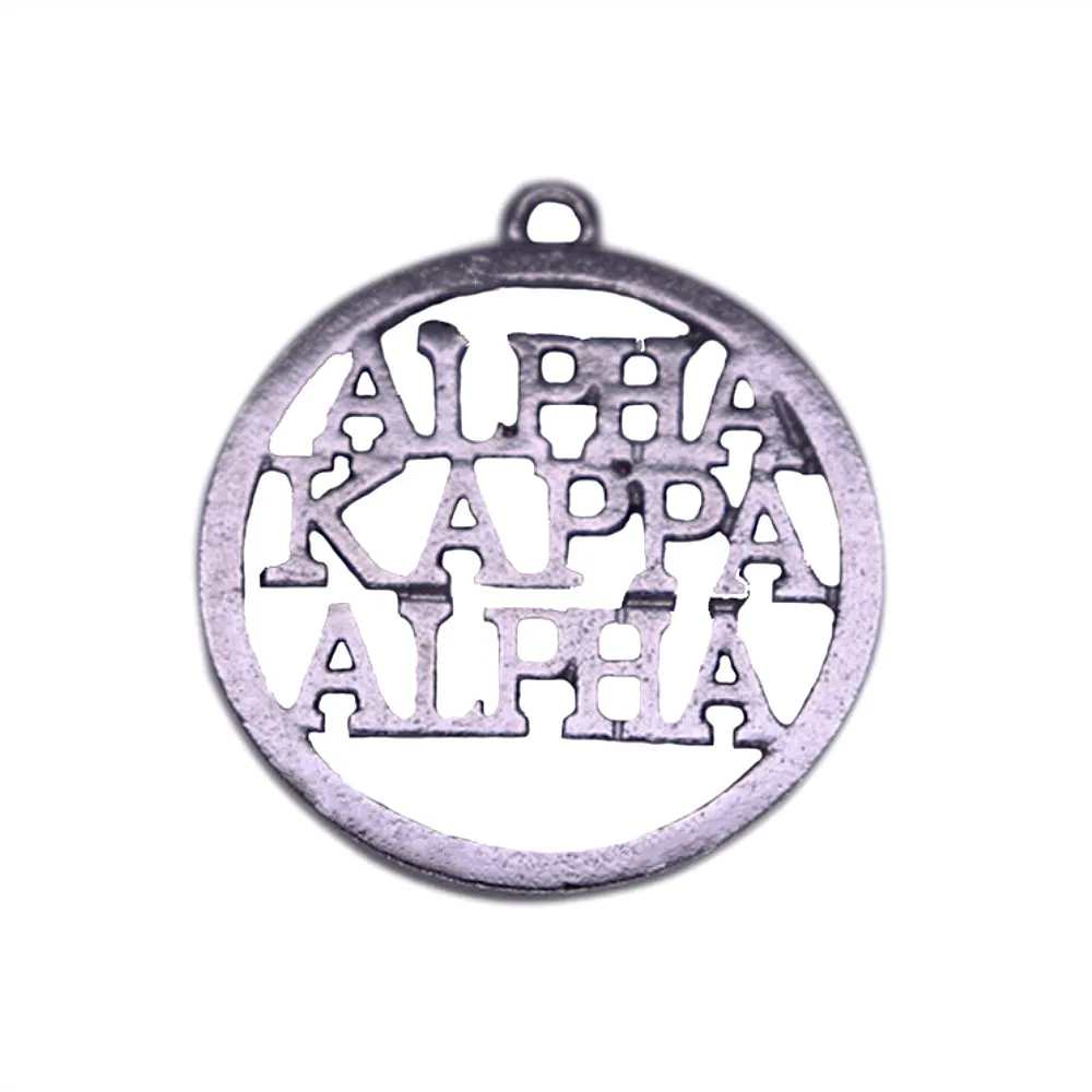 

DOUBLE NOSE New Design Metal Society Greek Letters Alpha Ka Alpha Charms AKA Label University School Jewelry For DIY