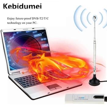 

Kebidumei USB TV Stick with Antenna Remote for DVB-T2/DVB-C/FM/DAB Digital Satellite DVB T2 USB TV Stick Tuner HD TV Receiver