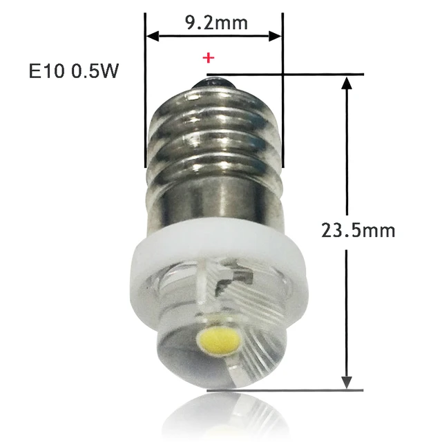 E10 0 5w 1w Led For Focus Flashlight Replacement Bulb Torches Work E10 0 5w 1w Led For Focus Flashlight Replacement Bulb Torches Work Light Lamp 60 100lumen Pure White Dc3v 4 5v 6v