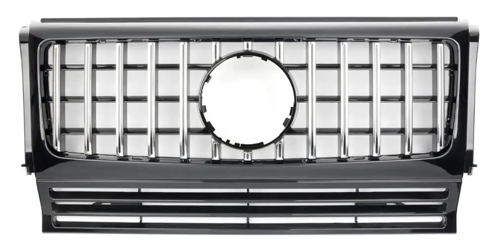 Для Mercedes для Benz G-class W463 G500 G63 G65 G800 1990- с эмблемой GT стиль передний бампер гоночная решетка - Цвет: black