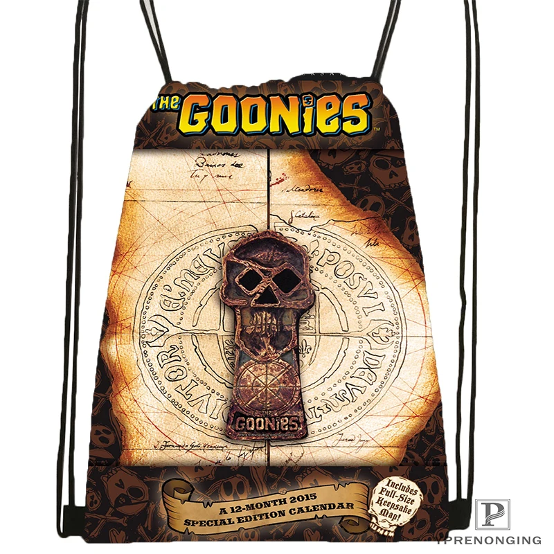 Custom the Goonies Drawstring Backpack Bag for Man Woman Cute Daypack Kids Satchel Black Back 31x40cm
