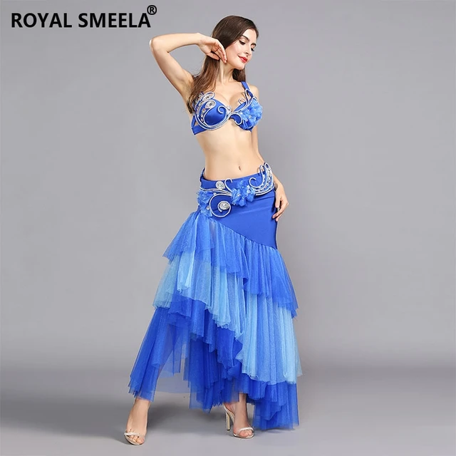 ROYAL SMEELA Costume de Danse du Ventre pour Femmes Tenue Danse du Ventre  Jupe et Soutien-Gorge Danse du Ventre Costumes Danseuse du Ventre Ensemble  Danse du Ventre Femme Costume pour Danse Orientale 