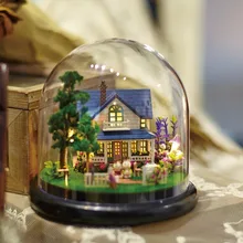 Hot DIY Glassball Birthday/Valentine/Christmas gifts miniature Furnitures model kits 3D assemble Toys creative diary dollhouse