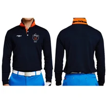 Спорт на открытом воздухе PGM Мужская футболка быстросохнущая Glof рубашка дышащий хлопок Гольф длинный рукав рубашки рубашка для настольного тенниса m-xxl