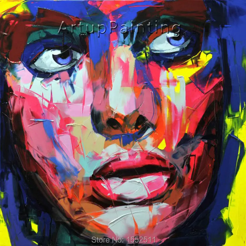 

Palette knife painting portrait Palette knife Face Oil painting Impasto figure on canvas Hand painted Francoise Nielly 12-11
