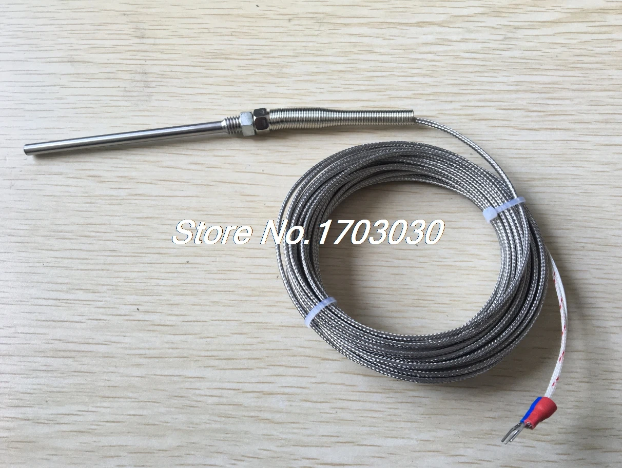 

K Type 100mm x 5mm Temperature Controller Earth Thermocouple Probe 5M