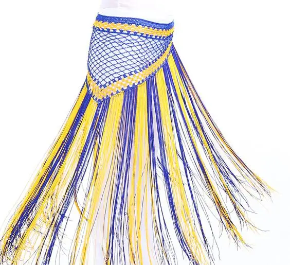 Mix Color Argentina Triangle Hip Scarf Long Tassels Shawl Belly Dance Costumes