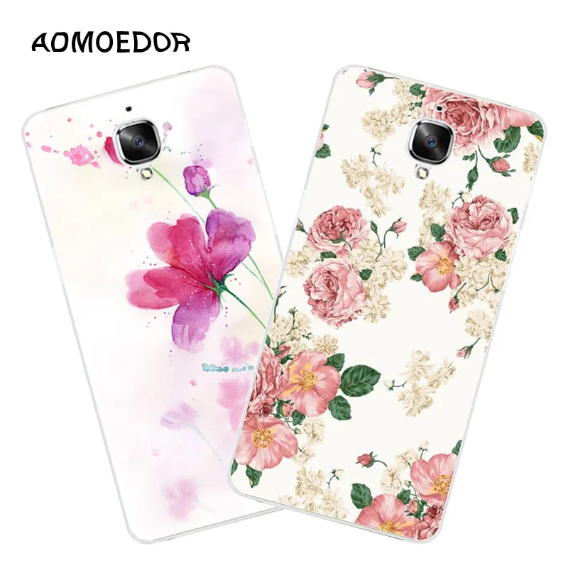 

Oneplus 3 A3000 Case,Silicon beautiful flowers 3D relief Painting Soft TPU Back Cover for Oneplus three 3T A3010 Phone Bags