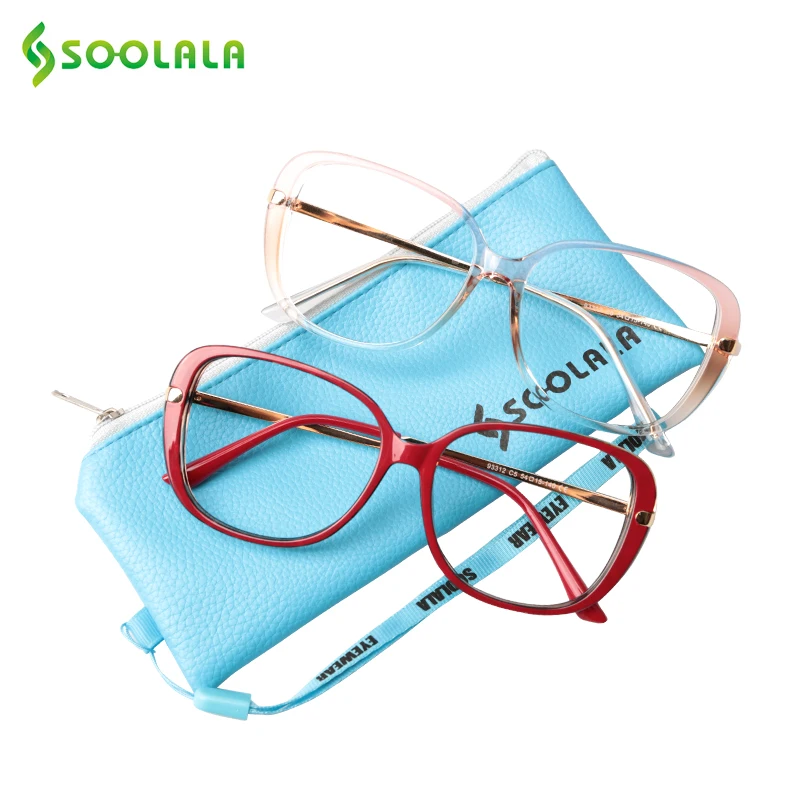 Skup SOOLALA Spring zawiasowe blokujące niebieskie światło blokujące okulary do czytania okulary komputerowe damskie męskie okulary do czytania + 0.5 do 4.0