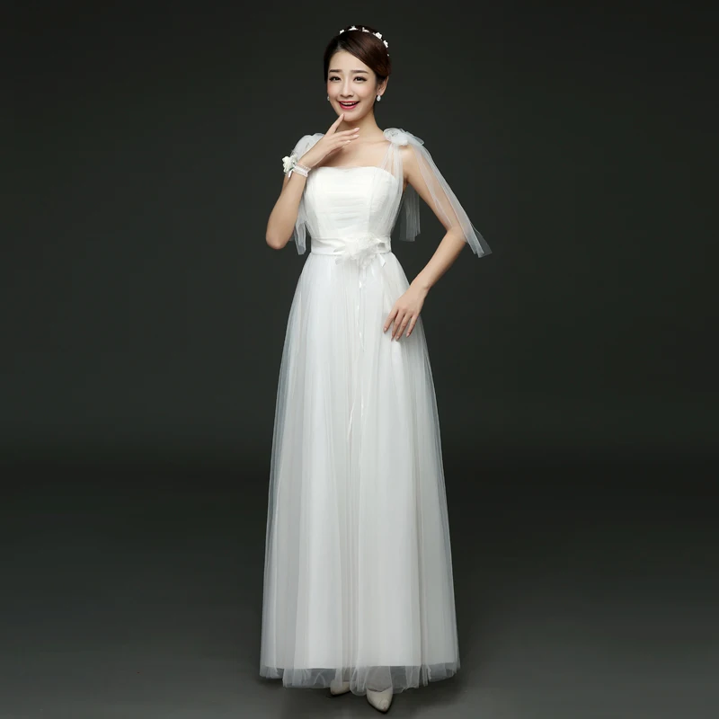 

Ribbon Multi Conversible Mesh Maxi Dress Girls Bandage Long Evening Gowns for Kids Girls Wedding Prom Outfit Graduation Dresses