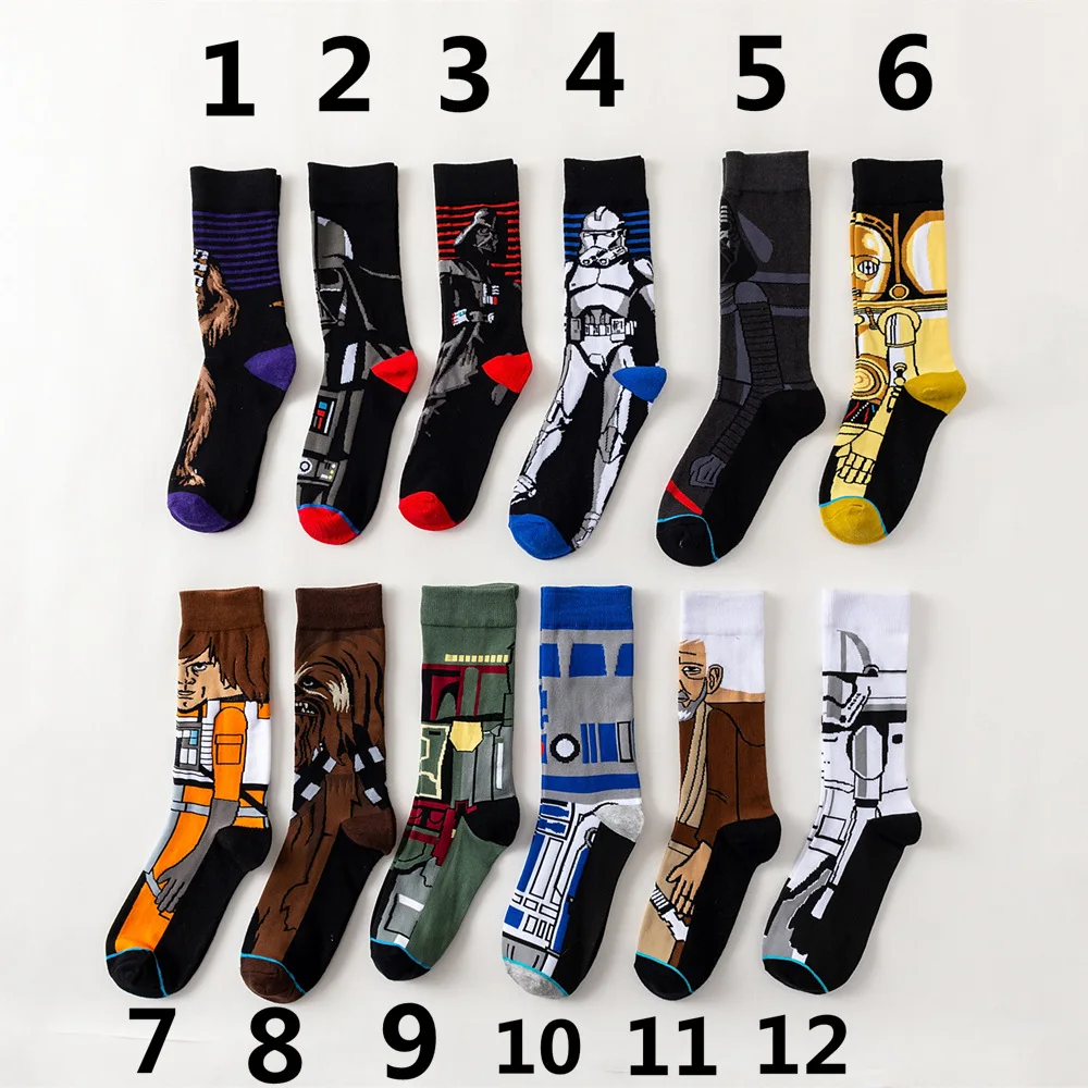 

Star Wars storm troops black knight socks printing funny novelty compression Personalized Breathable autumn men Calcetines party