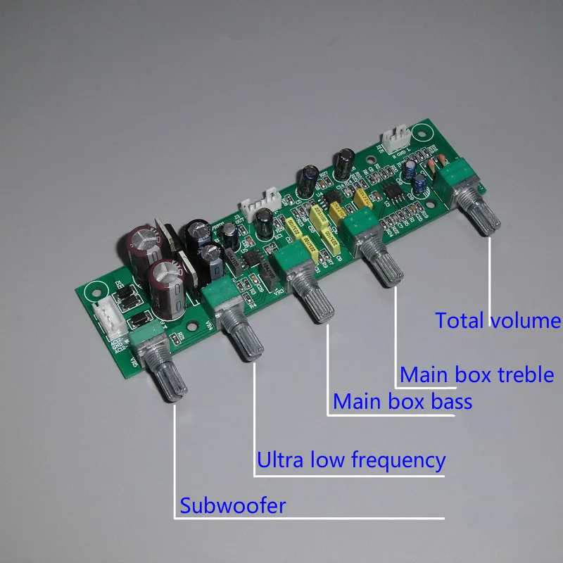 NE5532 сабвуферный предусилитель 2,1 предусилитель тональная плата высоких частот ультра низкая частота независимая Регулировка двойной AC12V