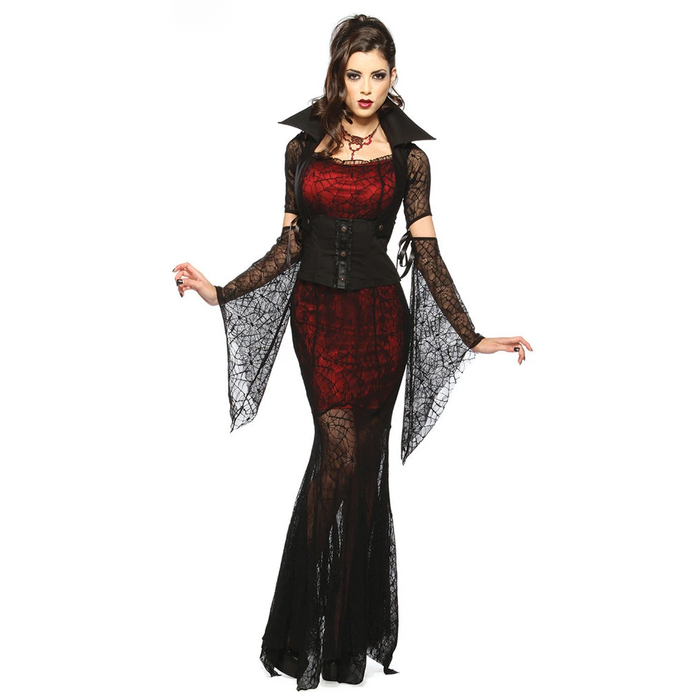 Gothic Vampire Costume per le Donne Adulte di Halloween di Carnevale Notte Vampiro Scuro Vestito Operato da Cosplay Del Partito Divertente Outfit Uniforme|vampire costume|halloween costumecostume for women - AliExpress