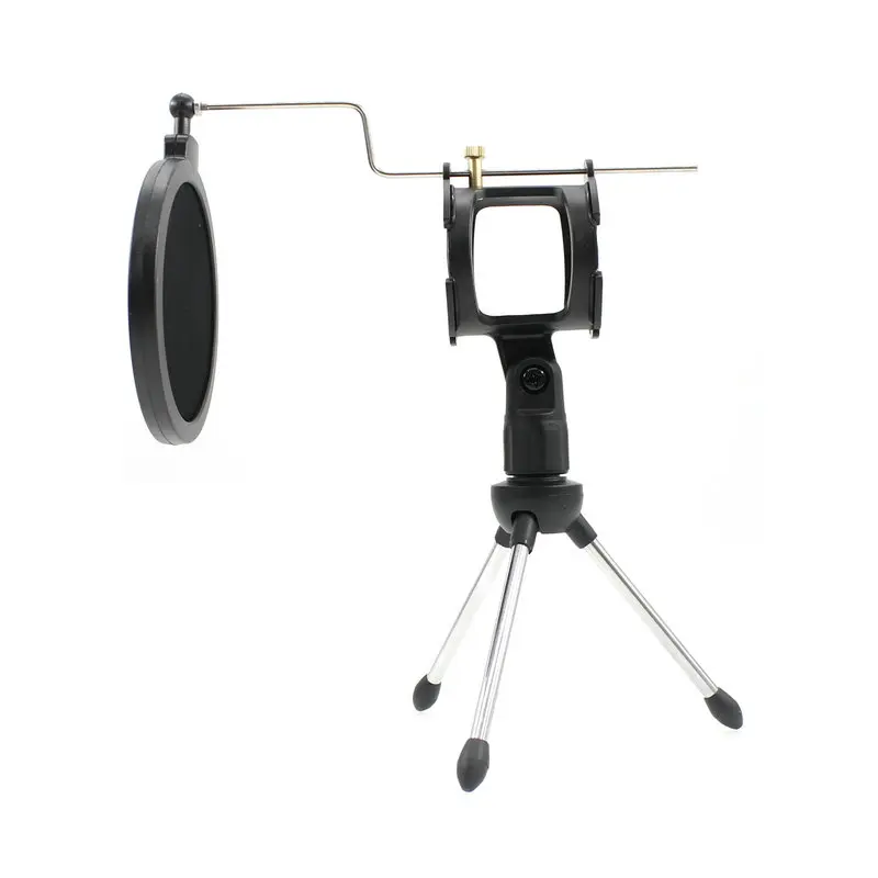 

Professional Adjustable Desktop Microphone Filter Stand Studio Audio Double Pop Mic Filter Tripod Holder Bracket