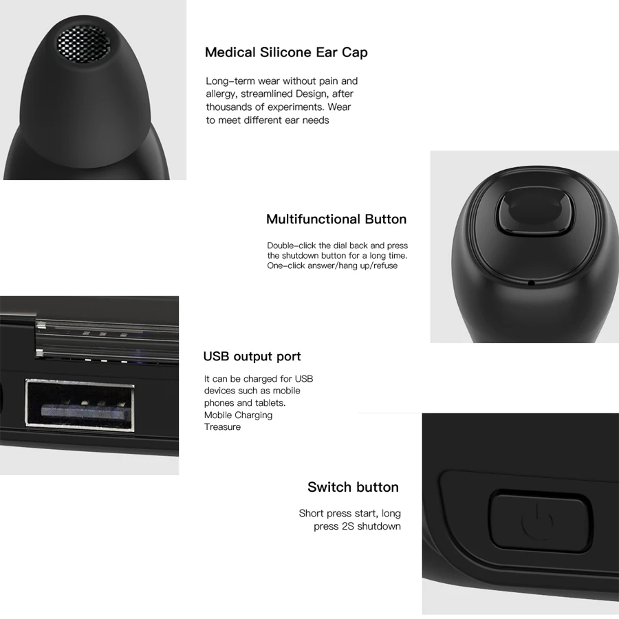 TWS Bluetooth 5 0 наушники бас Hifi портативные с 3000 мАч зарядным чехлом стерео