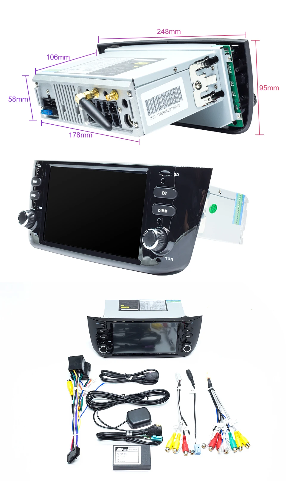 Clearance Xonrich Car Multimedia Player 1 Din Android 9.0 For Fiat/Linea/Punto 2012-2015 GPS DVD Automotivo Radio FM Quad Core DSP USB DVR 17