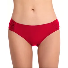 Сексуальные однотонные плавки-бикини средней посадки, женские плавки, нижняя часть купального костюма, бразильские бикини, Maillot De Bain Femme