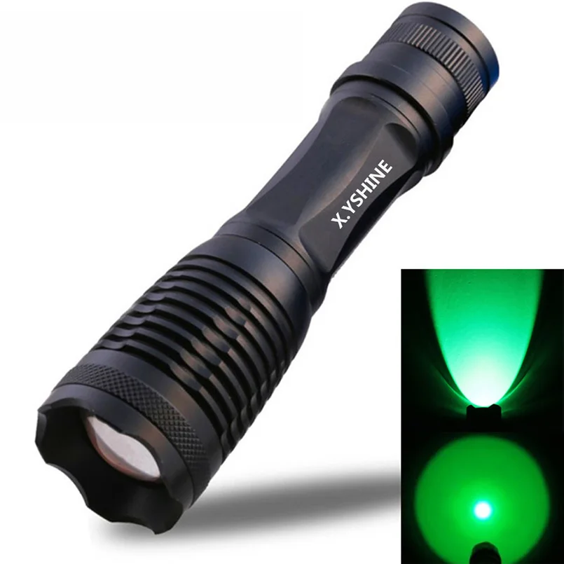 

X.YShine Portable Tactical CREE XML XPE LED Military Flashlight Green Light for Hunting Fishing