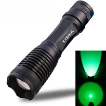 X.YShine Portable Tactical CREE XML XPE LED Military Flashlight Green Light for Hunting Fishing