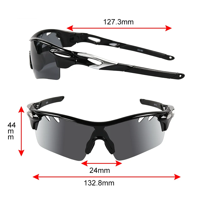 Унисекс поляризованные солнцезащитные очки с 3 сменными линзами для мужчин и женщин, очки для вождения, стильные очки 2 цвета XQ182