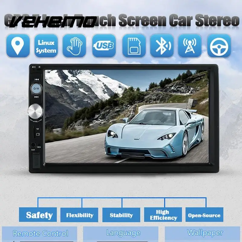 

Vehemo Car MP5 MP5 Player with Rear Camera In-Dash Touch Screen Smart FM AUX Hands-Free