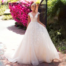 Мода Иллюзия сзади Бохо свадебное платье аппликации с открытыми плечами сексуальные v-образный Вырез свадебные платья без спинки