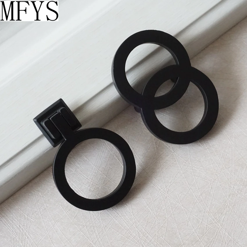 

1.1'' Black Drop Ring Pull Cabinet Knobs Pulls Handle Dresser Knobs Round Rings Drawer Handles Pulls Kitchen Cupboard Knobs