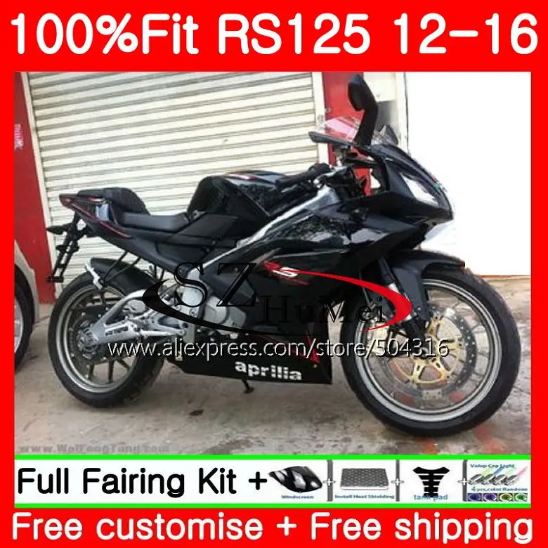 

Injection For Aprilia RS4 RSV125 glossy black RS-125 RS125RR 81SH2 RS125 12 13 14 15 16 RSV RS 125 2012 2013 2014 2015 Fairing
