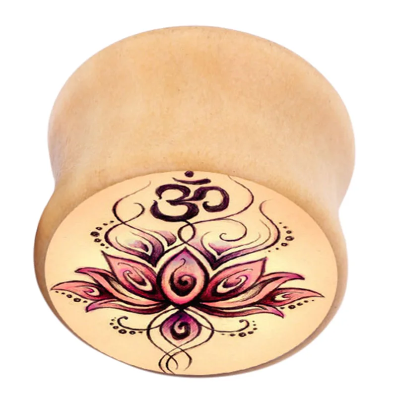 1-Pair-Lotus-Flower-Wood-Ear-Plug-Stretcher-Natural-Organic-Wooden-Expander-Flesh-Tunnel-CX17 (2)