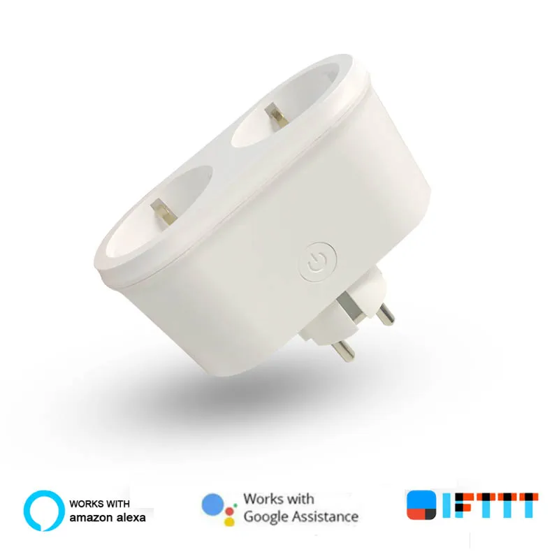 16A 2300 Вт 50 Гц WiFi Smart мощность ЕС стабилизатор напряжения с 2 гнездами умный дом управление переключатель Совместимость Alexa Google Assistant