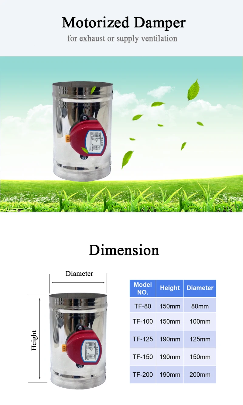 200 мм из нержавеющей стальной клапан с подачей возуха Демпферная заслонка Электрический воздуховод моторизованный клапан для 8 дюймов вентиляционные трубы клапан 220V 24V 12V