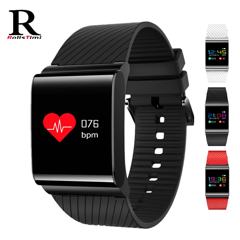 

Smart Watch RollsTimi IP67 Waterproof Heart Rate Monitor Watch bluetooth Digital Bracelet Message Push Smartwatch for IOSAndroid