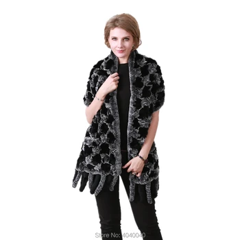 

Bravalucia Festival Pashmina Poncho Genuine Rex Rabbit Knitted Luxury Fur Hijab Scarf Women Shawl Bohemian Scarves Tassels Boho