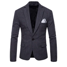 Горячая распродажа Новое поступление модный Блейзер повседневный мужской пиджак Одноцветный хлопковый мужской бейзер пиджак классический мужской s костюм куртки пальто