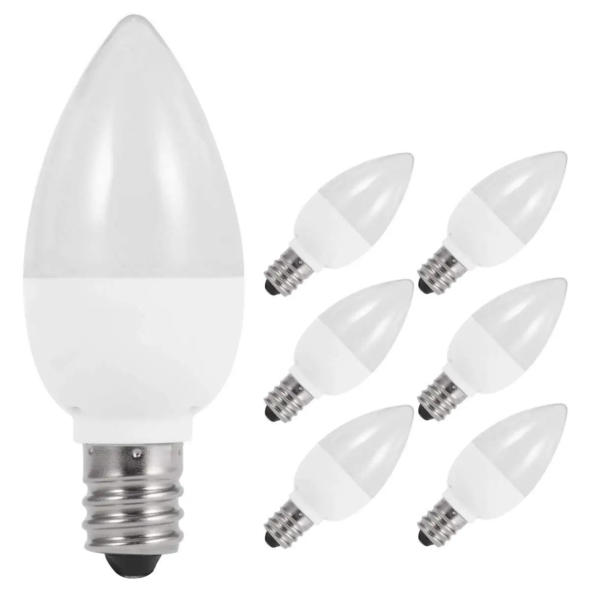 

E12 Small Night Light Bulbs Candelabra LED Soft White 3000K 1W LED Night Lamp 1Chandelier for Sleeping Halloween Salt Lamp-6PACK