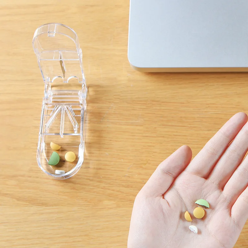 Folding Vitamin Medicine Drug Pill Cut Box Portable Case Organizer Tablet Container Cutting Drugs Dedicated Seal Box Blade Pill Folding Vitamin Medicine Drug Pill Cut Box Portable Case Organizer Tablet Container Cutting Drugs Dedicated Seal Box Blade Pill