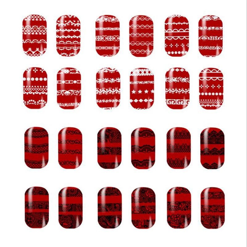 30 листов/лот белый и черный стикеры 3D на ногти Nail Art Переводные фольга переводные наклейки Кружева наклейки для ногтей DIY Маникюр украшения для ногтей Инструменты