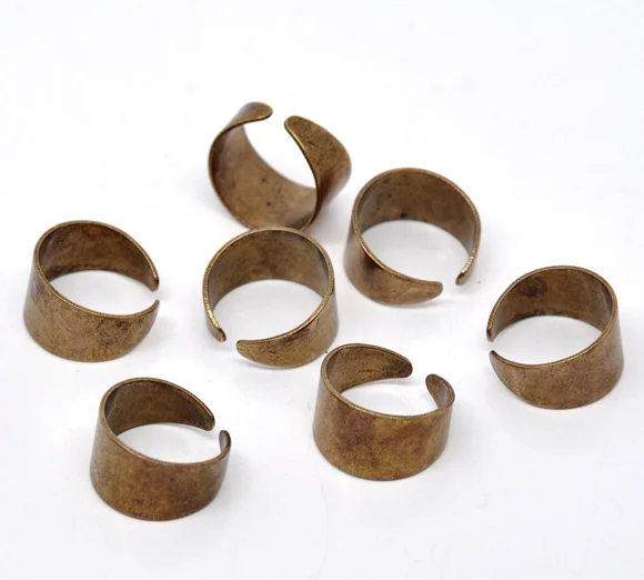 DoreenBeads 10 النحاس لهجة حلقة قاعدة النتائج فارغة US 7 (17.5 ملليمتر) (B13182) ، ييوو