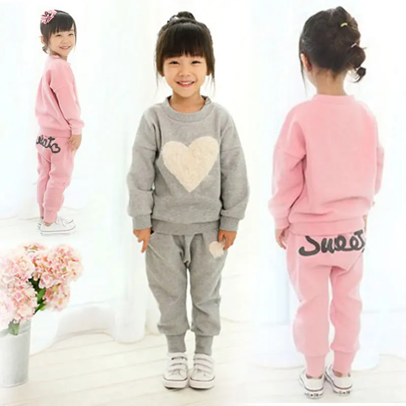 Aliexpress.com : Buy Love Kids Girls Track Suit Clothes Sets Baby Girl ...