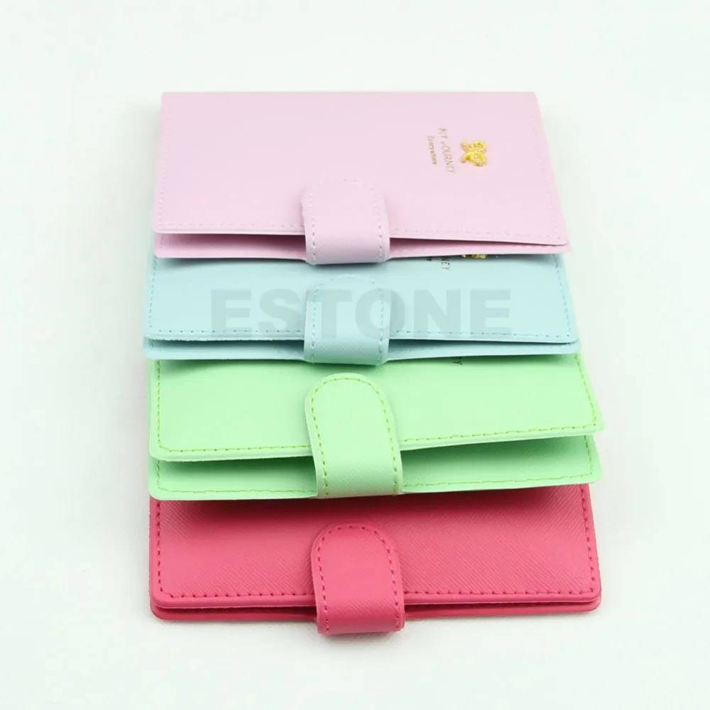 

Fashion Travel Bowknot Passport Card Protector Cover PU Leather Holder Wallet