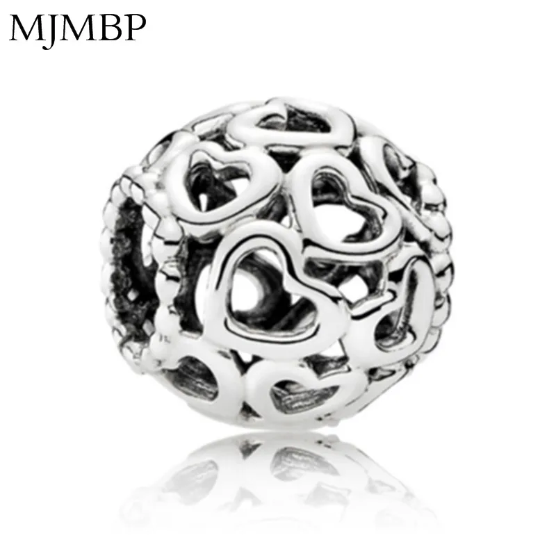 

New Vintage Metal Heart Love DIY Charms Nice Retro Beads Fit Pandoraa Gift For Bracelet & Necklaces Jewelry making Women Gift