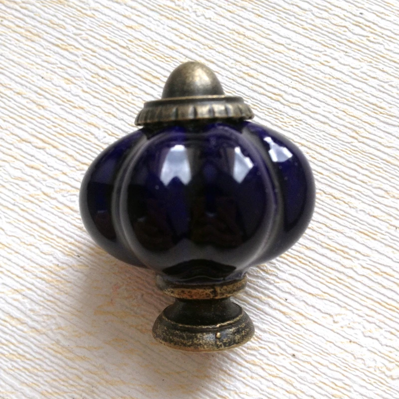 Ceramic Door Knobs Cute Pumpkin Wardrobe Drawer Dresser Pull