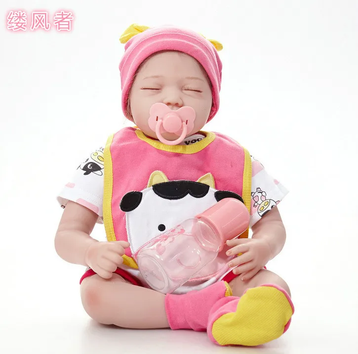 

55cm silicone renewable doll children play with gifts girl live doll toy bouquet doll regeneration 22Inch Sleeping baby