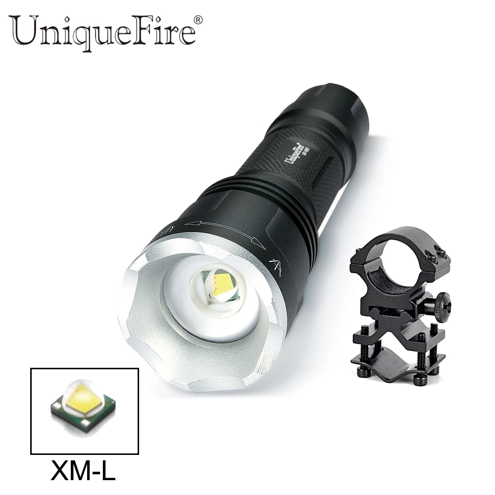 UniqueFire 1507 мкФ фонарик XML-T6 1200 люмен светодиодный зум 5 режимов Регулируемый объектив Torche + прицела
