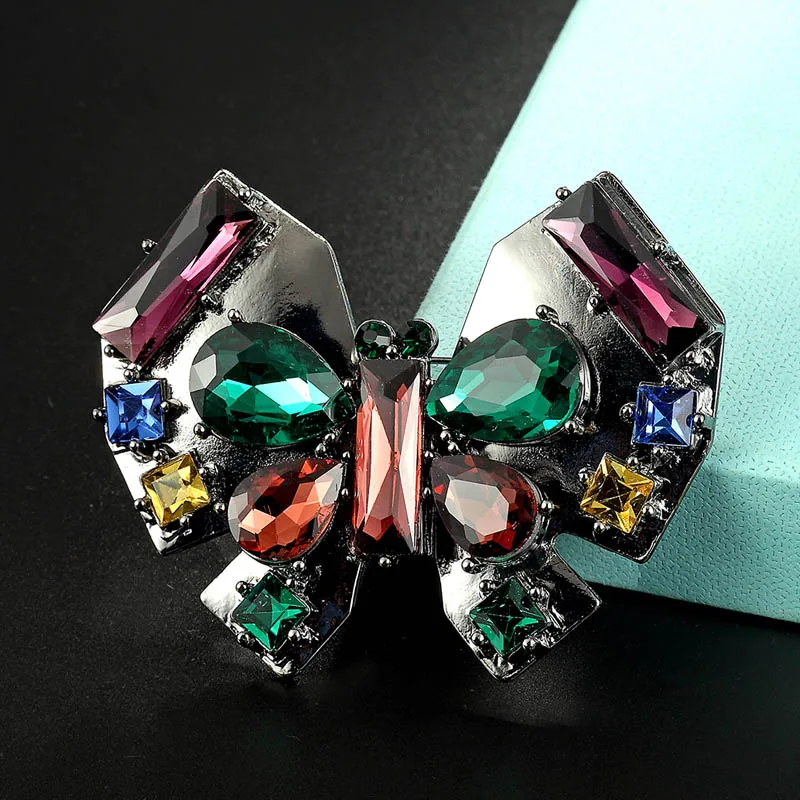 

Zlxgirl colorful Rhinestone Crystal Butterfly brooch pins women and men carton insect brooches jewelry For Women Kids Scarf pins