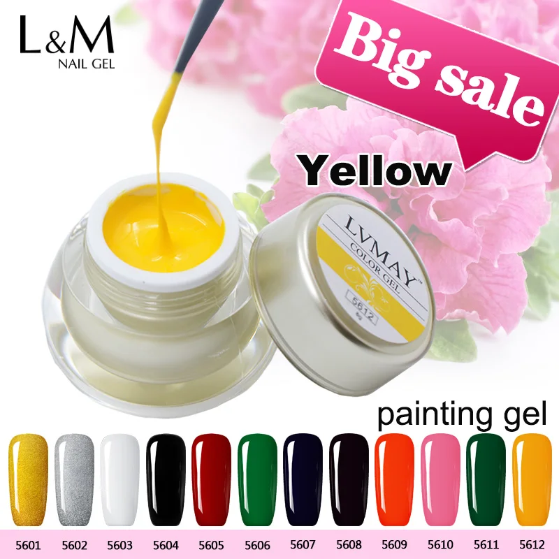 3 Bottle Beauty Yellow Color UV Curing Gel Nails Polish Painting For